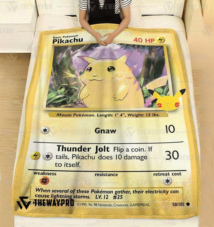 Pokemon-Pikachu-Card-Bedding-Set-And-Quilt-Blanket-1