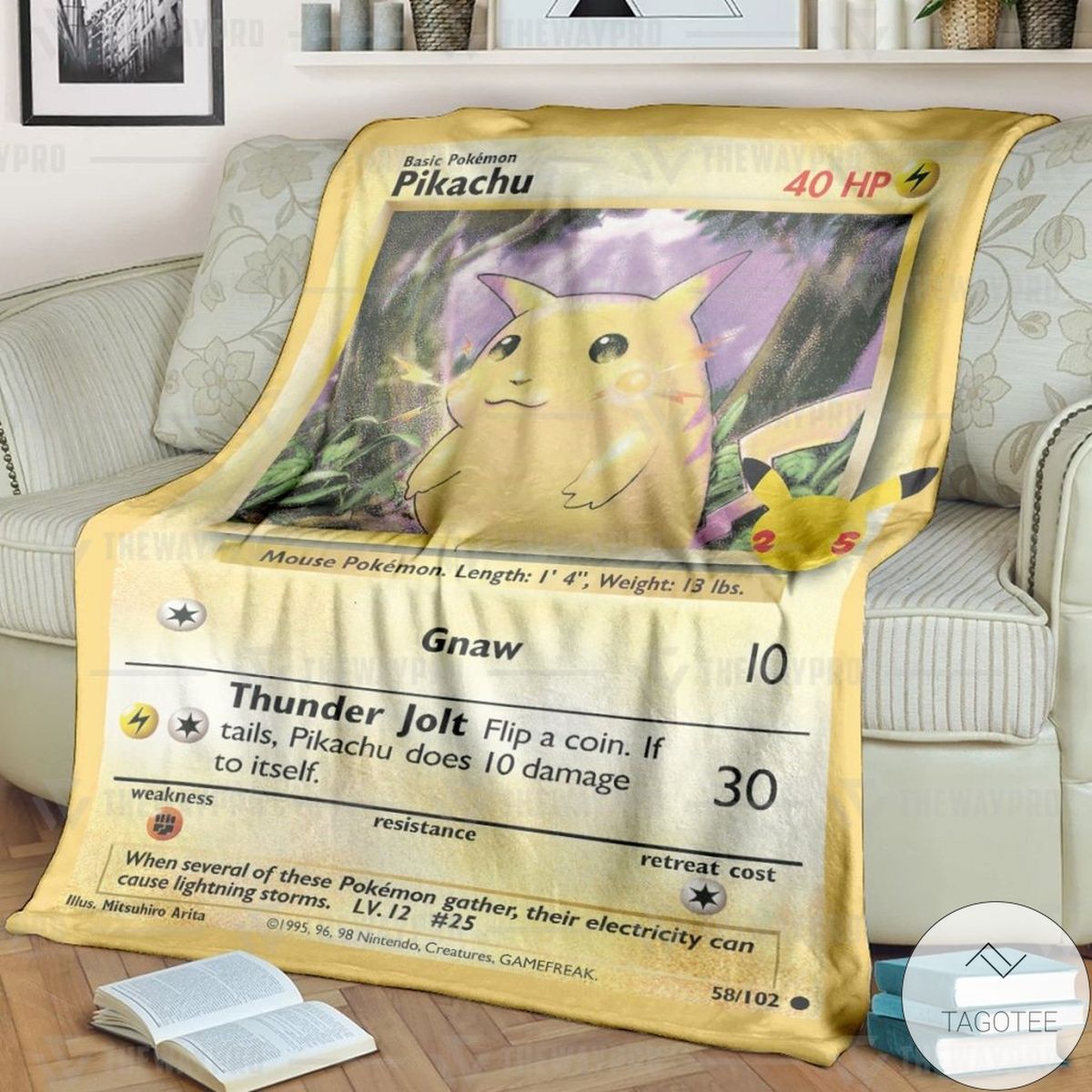 Pokemon Pikachu Card Custom Blanket Pokemon Pikachu Card Custom Blanket