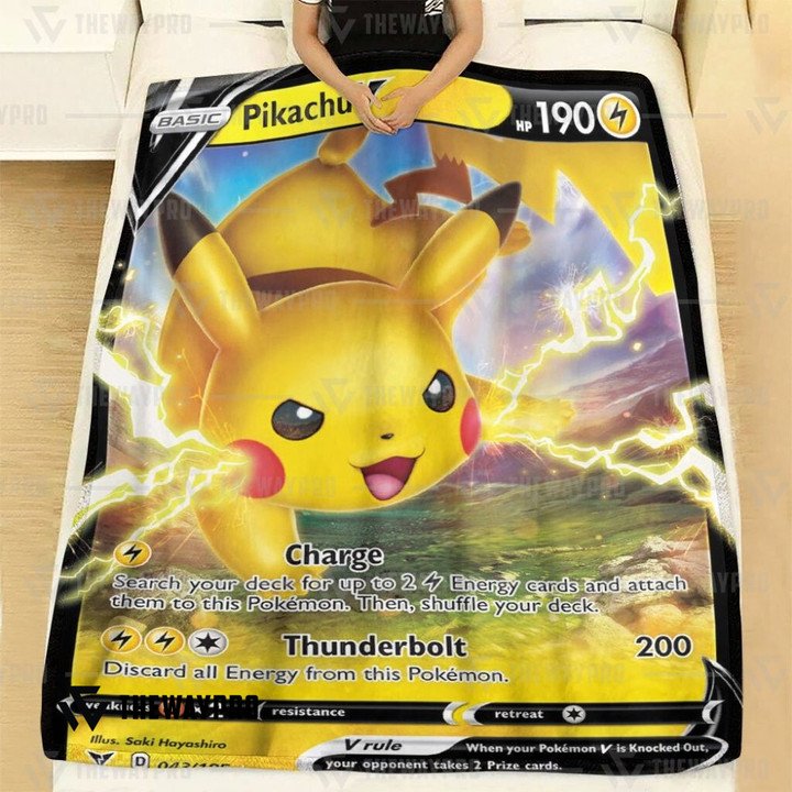 Pokemon-Pikachu-V-Vivid-Voltage-Bedding-Set-And-Quilt-Blanket-1