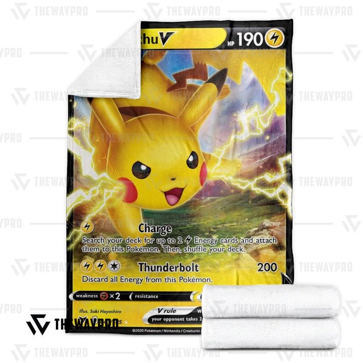 Pokemon-Pikachu-V-Vivid-Voltage-Bedding-Set-And-Quilt-Blanket-2