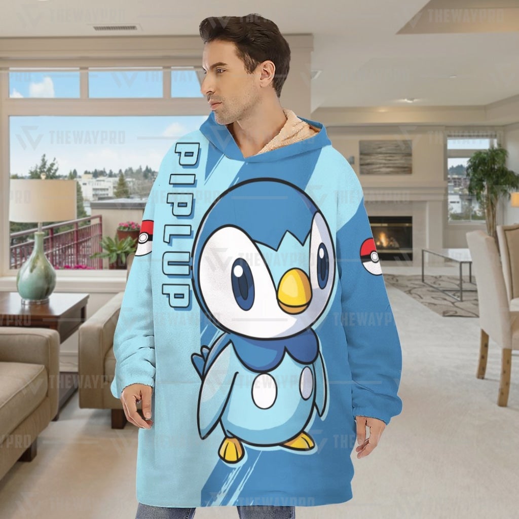Pokemon Piplup Fleece Hoodie Blanket Pokemon Piplup Fleece Hoodie Blanket