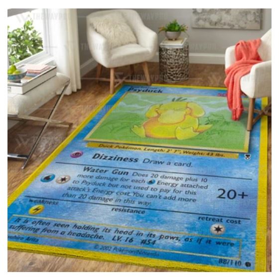 Pokemon Psyduck Custom Blanket Rug 2 Pokemon Psyduck Custom Blanket Rug 2