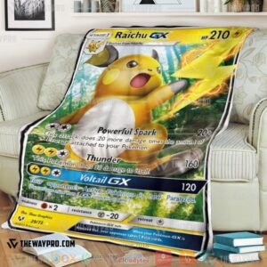 Pokemon Raichu Gx Shining Legends Soft Blanket