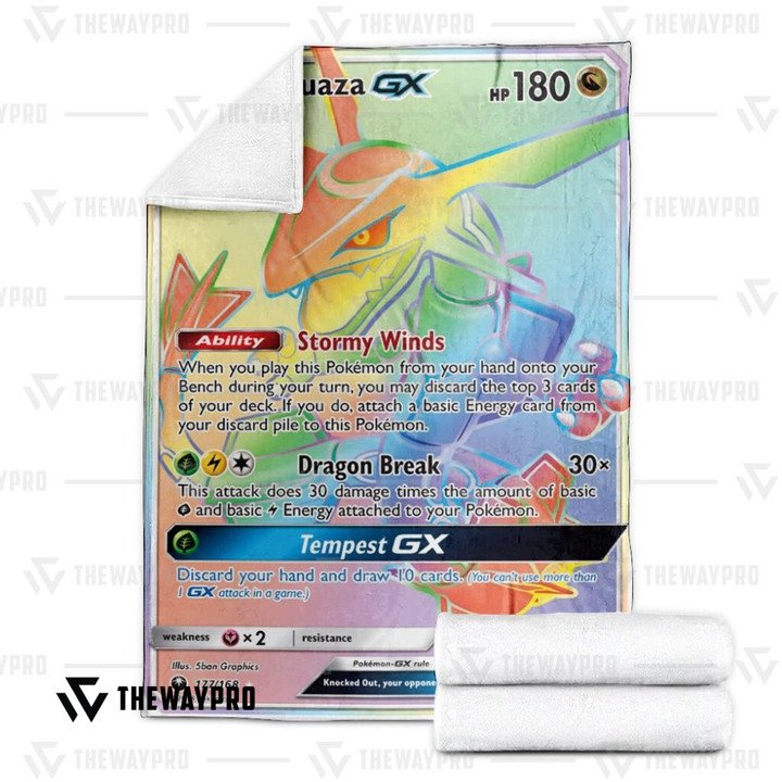 Pokemon-Rayquaza-Gx-Celestial-Storm-Bedding-Set-And-Quilt-Blanket-2