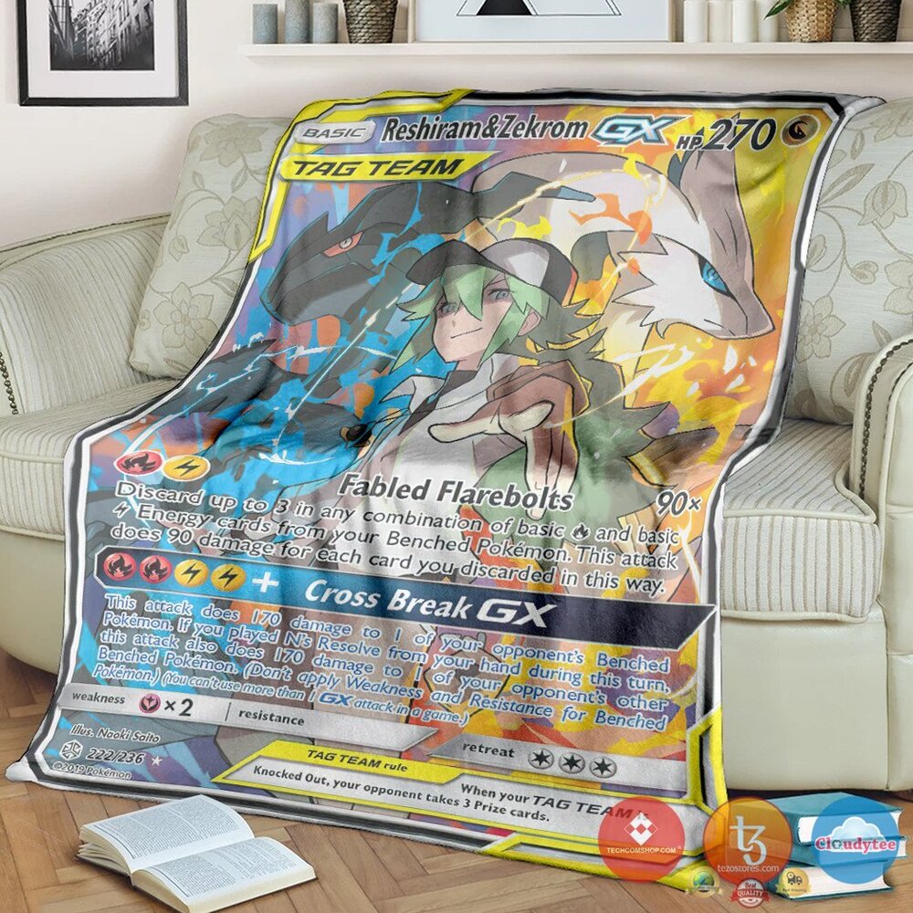Pokemon Reshiram And Zekrom Gx Cosmic Eclipse Blanket Pokemon Reshiram And Zekrom Gx Cosmic Eclipse Blanket