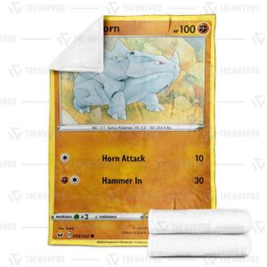 Pokemon Rhyhorn Custom Soft Blanket