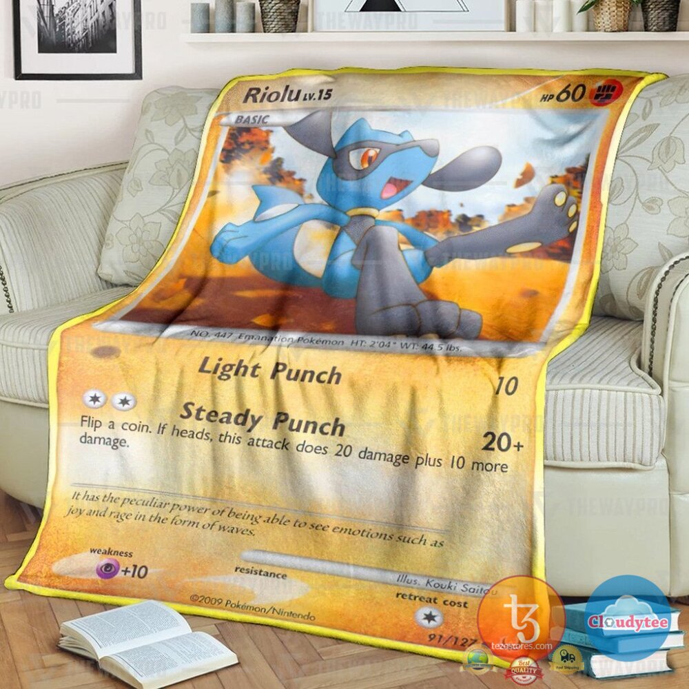 Pokemon Riolu Platinum Blanket Pokemon Riolu Platinum Blanket