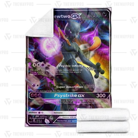 Pokemon-S-Mewtwo-Gx-Shadow-Soft-Blanket-1