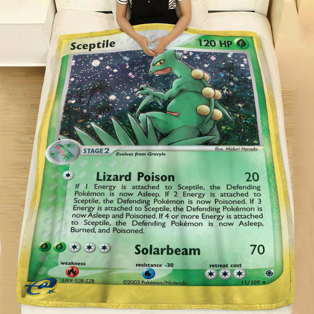 Pokemon Sceptile Ruby Sapphire Blanket Pokemon Sceptile Ruby Sapphire Blanket