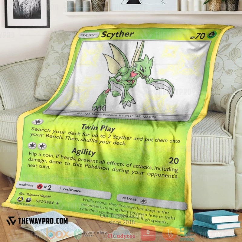 Pokemon Scyther Celestial Storm Soft Blanket Pokemon Scyther Celestial Storm Soft Blanket