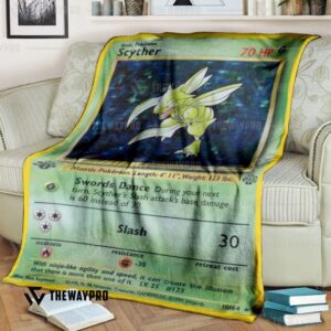 Pokemon Scyther Holo 1St Edition Bedding Set And Quilt Blanket