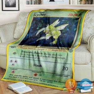 Pokemon Scyther Holo 1St Edition Blanket