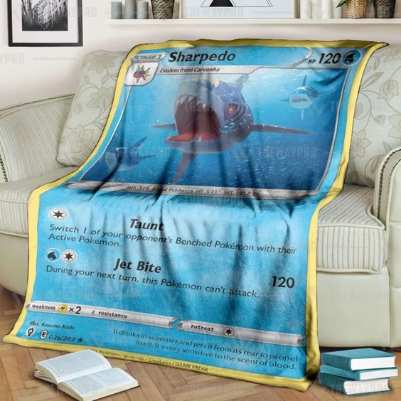 Pokemon Sharpedo Evolving Skies Soft Blanket Pokemon Sharpedo Evolving Skies Soft Blanket
