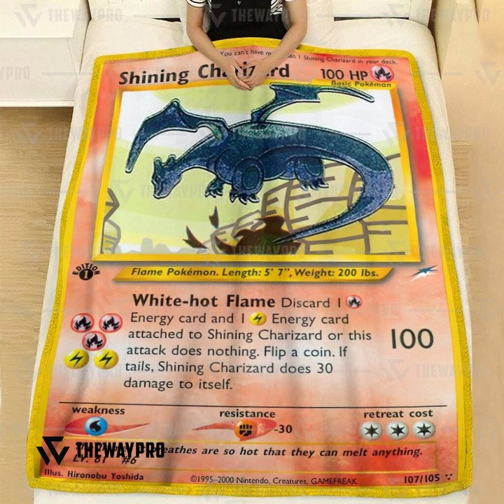 Pokemon-Shining-Charizard-Neo-Destiny-Bedding-Set-And-Quilt-Blanket-1