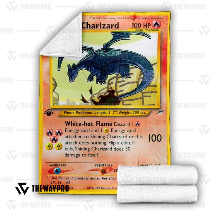 Pokemon-Shining-Charizard-Neo-Destiny-Bedding-Set-And-Quilt-Blanket-2