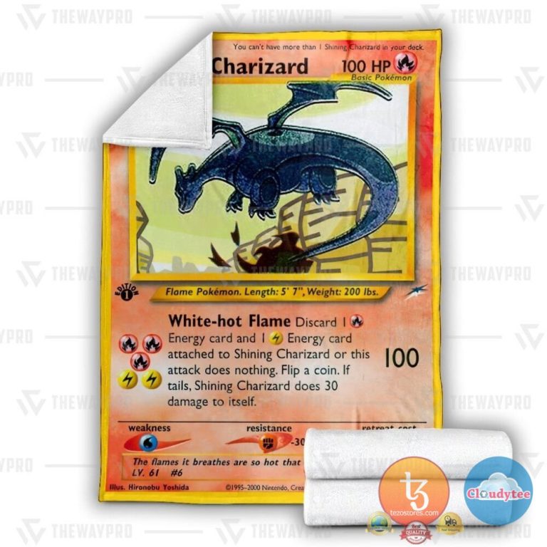 Pokemon-Shining-Charizard-Neo-Destiny-Blanket-2