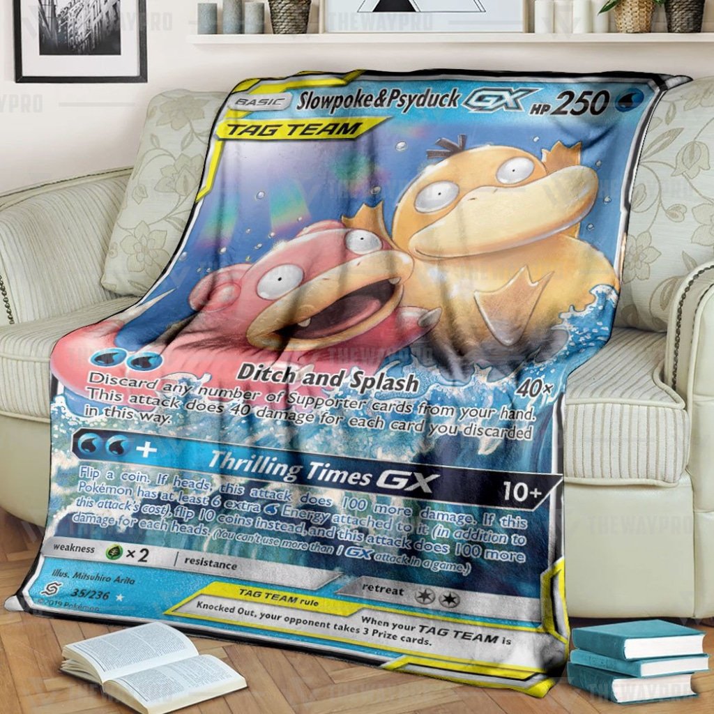 Pokemon Slowpoke And Psyduck Gx Unified Minds Blanket Pokemon Slowpoke And Psyduck Gx Unified Minds Blanket