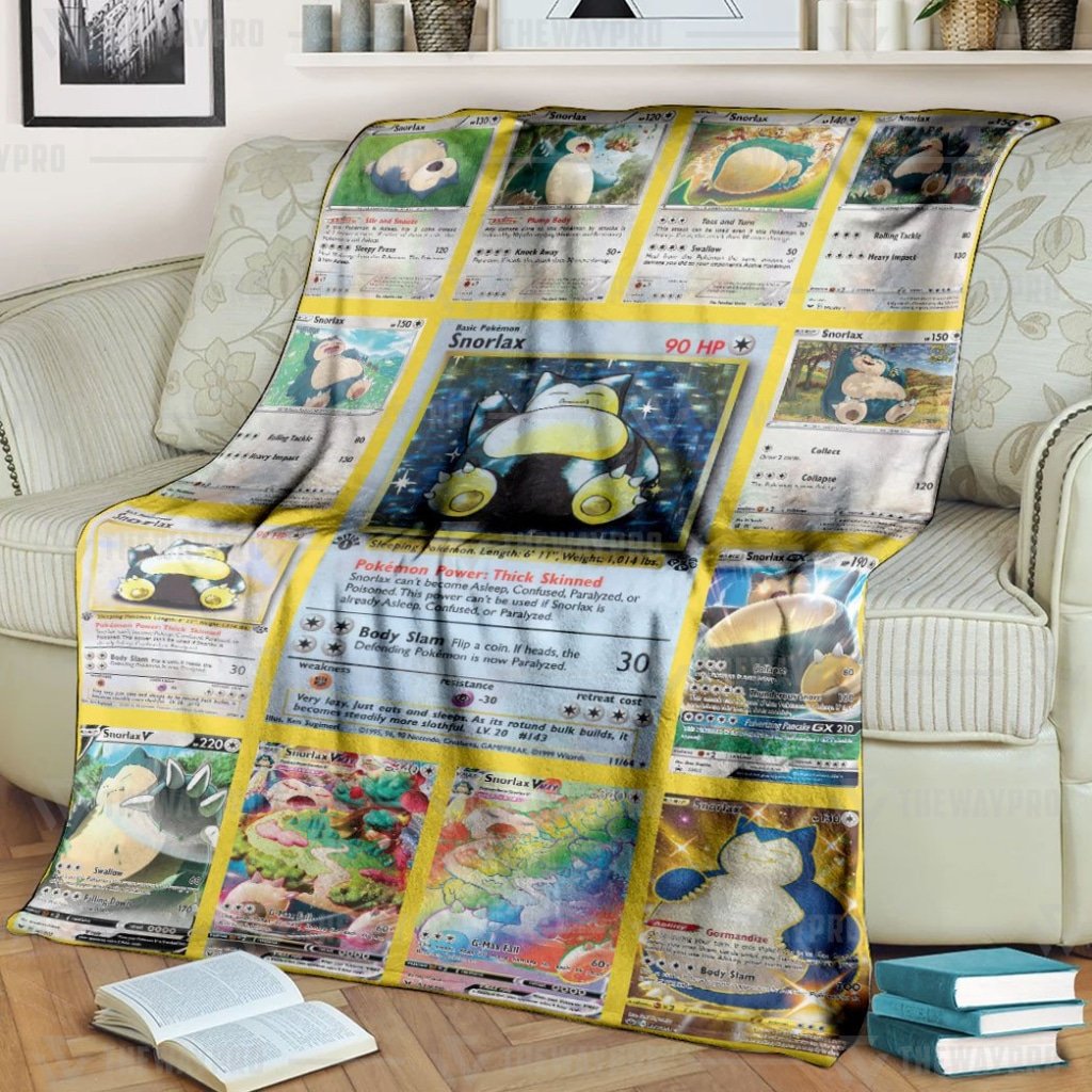 Pokemon Snorlax Cards Version 2 Blanket Pokemon Snorlax Cards Version 2 Blanket
