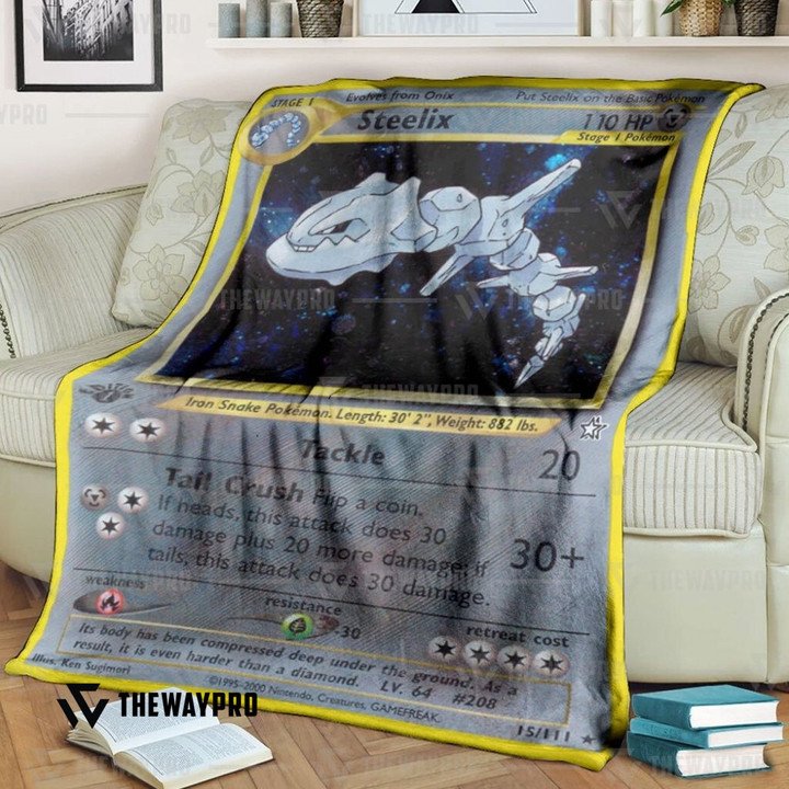 Pokemon Steelix 1St Edition Bedding Set And Quilt Blanket Pokemon Steelix 1St Edition Bedding Set And Quilt Blanket