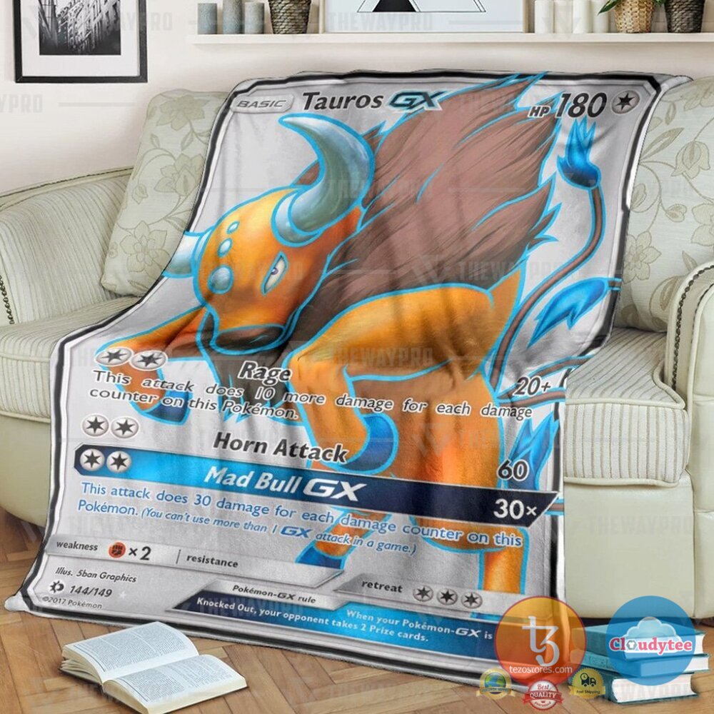 Pokemon Tauros Gx Sun And Moon Blanket Pokemon Tauros Gx Sun And Moon Blanket