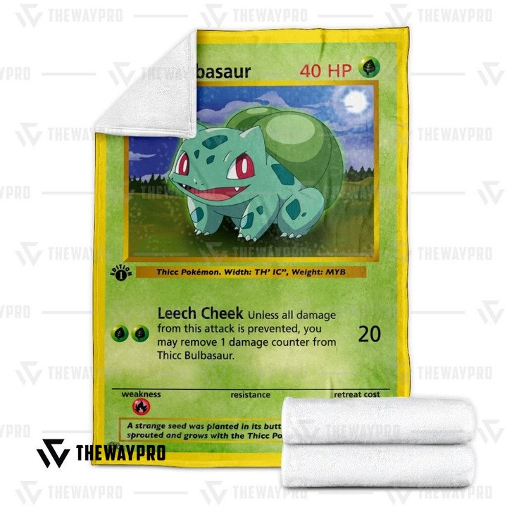 Pokemon-Thicc-Bulbasaur-Bedding-Set-And-Quilt-Blanket-2