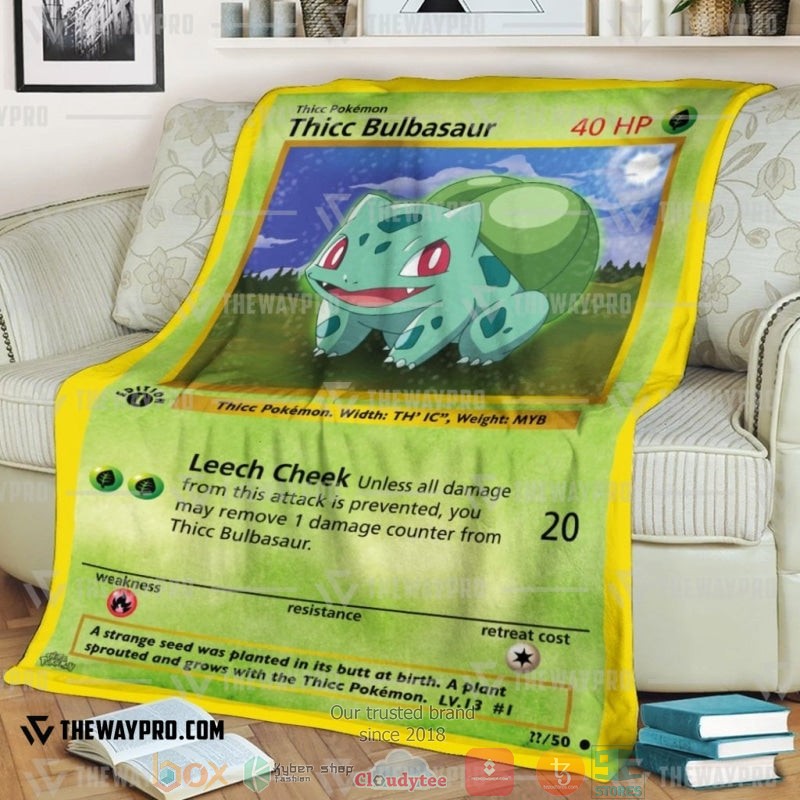 Pokemon Thicc Bulbasaur Soft Blanket Pokemon Thicc Bulbasaur Soft Blanket