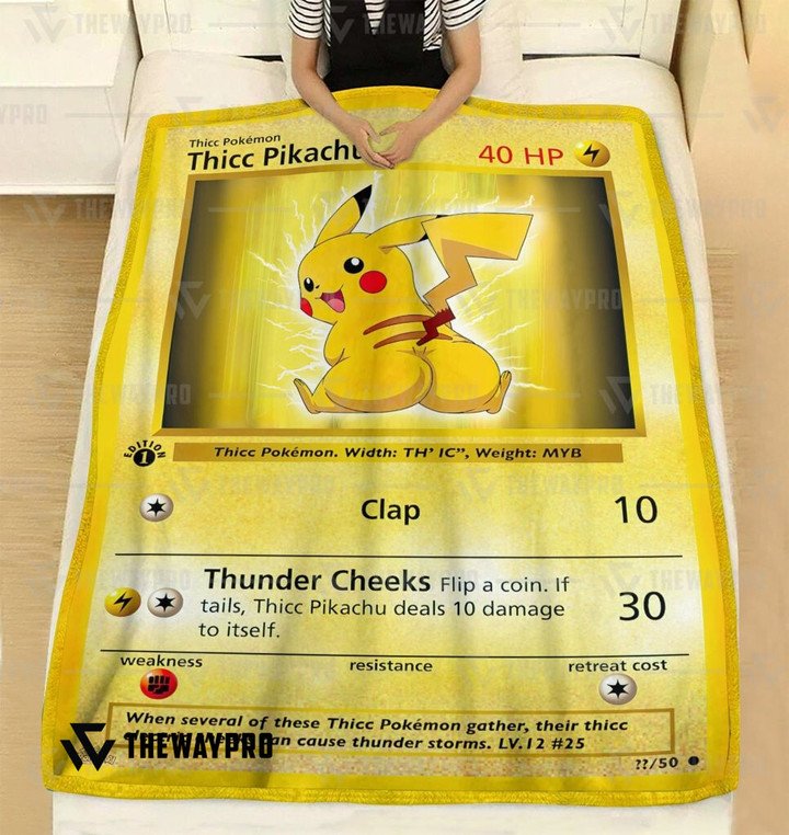 Pokemon-Thicc-Pikachu-Bedding-Set-And-Quilt-Blanket-1