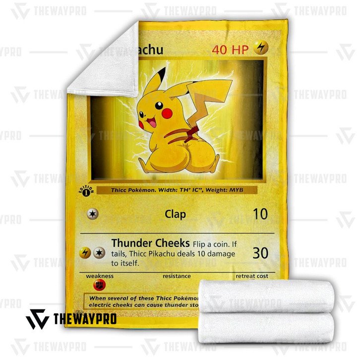 Pokemon-Thicc-Pikachu-Bedding-Set-And-Quilt-Blanket-2