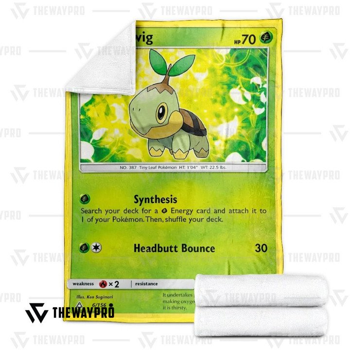 Pokemon-Turtwig-Bedding-Set-And-Quilt-Blanket-2