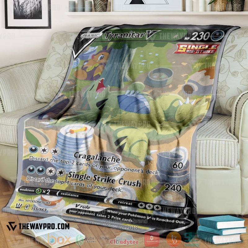 Pokemon Tyranitar V Soft Blanket Pokemon Tyranitar V Soft Blanket