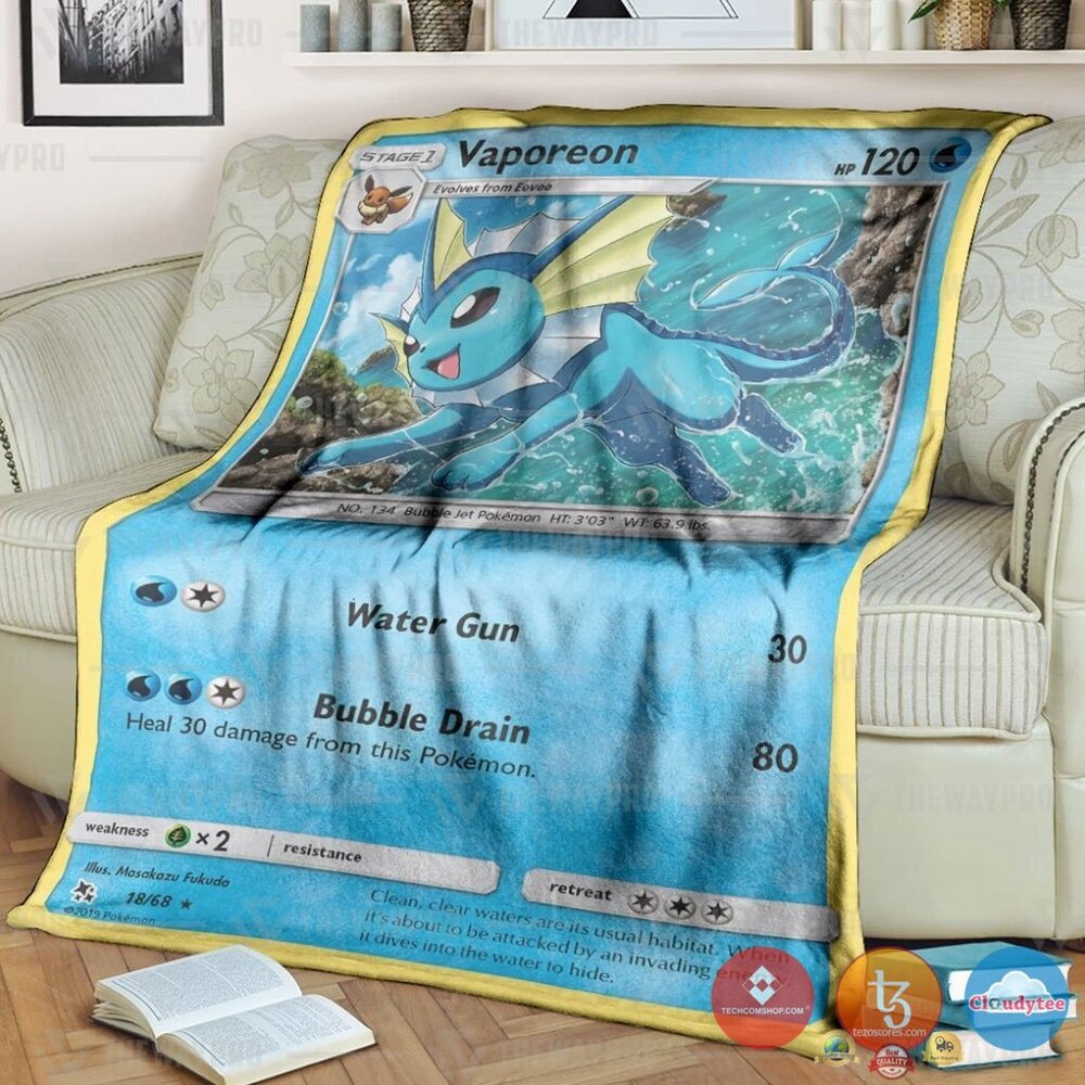 Pokemon Vaporeon Hidden Fate Blanket Pokemon Vaporeon Hidden Fate Blanket