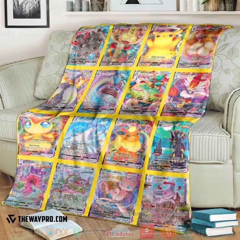 Pokemon Vmax Cards Version 3 Soft Blanket Pokemon Vmax Cards Version 3 Soft Blanket