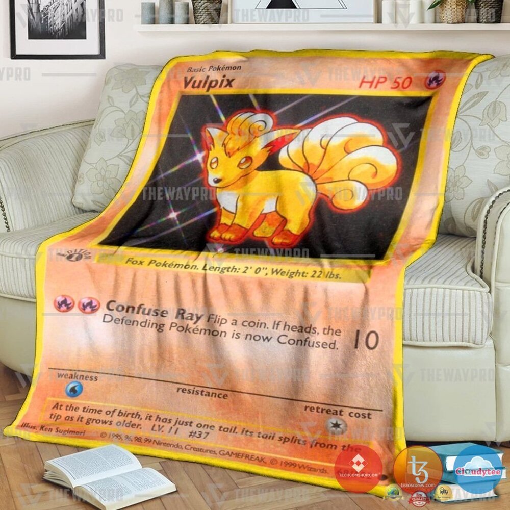 Pokemon Vulpix Base Set Blanket Pokemon Vulpix Base Set Blanket