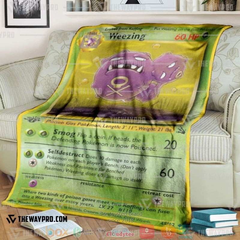 Pokemon Weezing 1St Edition Soft Blanket Pokemon Weezing 1St Edition Soft Blanket