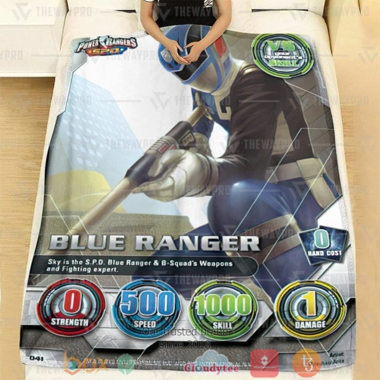 Power-Ranger-Spd-Blue-Ranger-Custom-Soft-Blanket-1