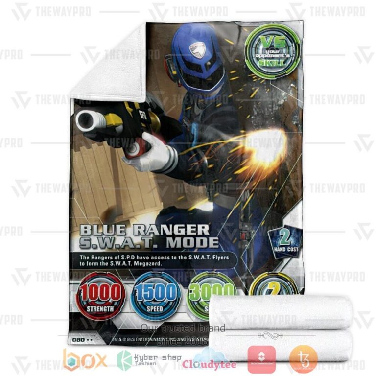 Power-Ranger-Spd-Blue-Ranger-Swat-Mode-Custom-Soft-Blanket-2