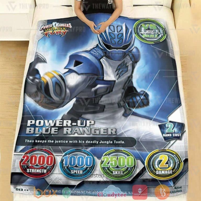 Power-Rangers-Jungle-Fury-Blue-Ranger-Custom-Soft-Blanket-1