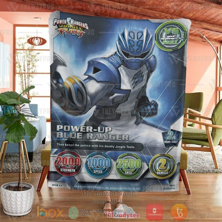 Power-Rangers-Jungle-Fury-Blue-Ranger-Custom-Soft-Blanket-3