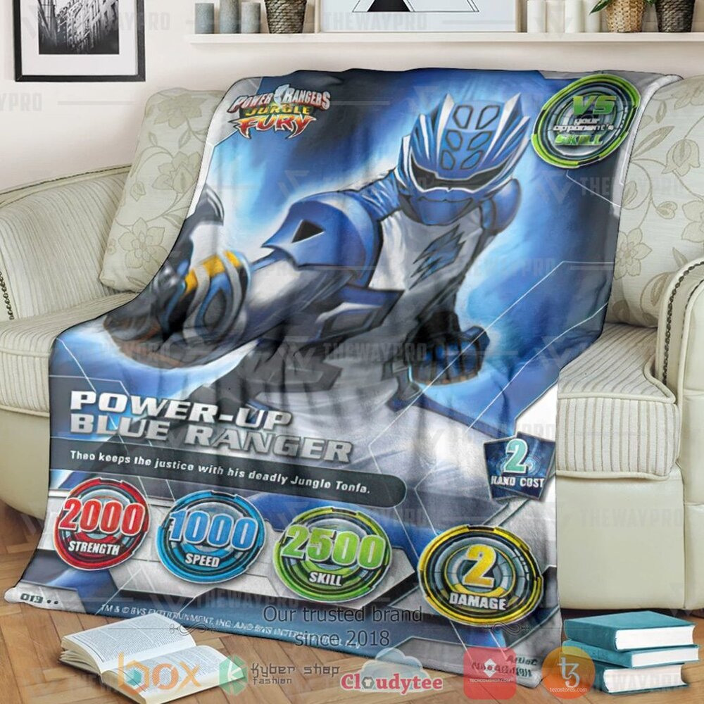 Power Rangers Jungle Fury Blue Ranger Custom Soft Blanket Power Rangers Jungle Fury Blue Ranger Custom Soft Blanket