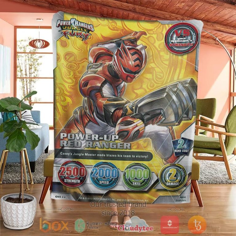 Power-Rangers-Jungle-Fury-Red-Ranger-Custom-Soft-Blanket-3