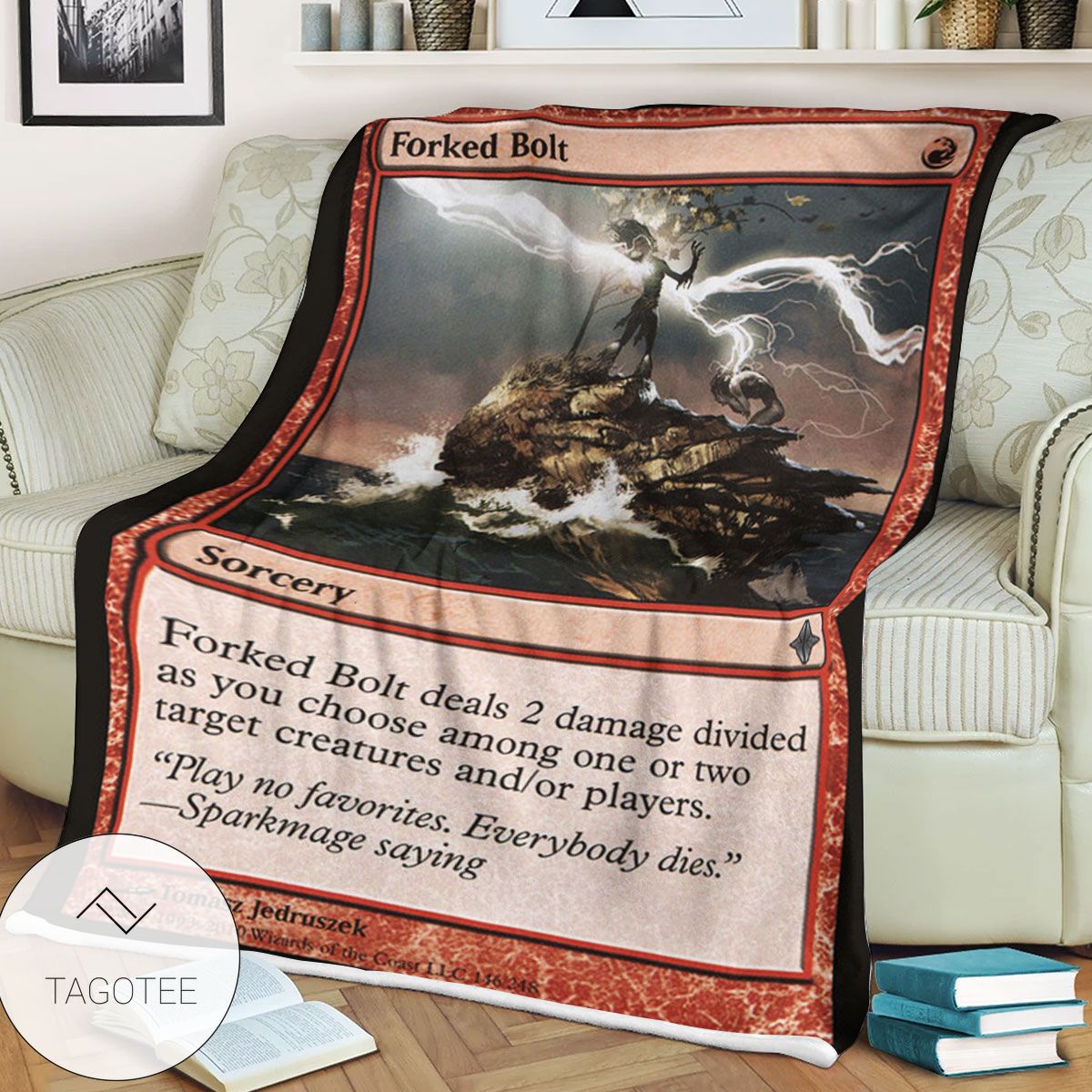 Roe 146 Forked Bolt Game Mtg Magic The Gathering Blanket Roe 146 Forked Bolt Game Mtg Magic The Gathering Blanket