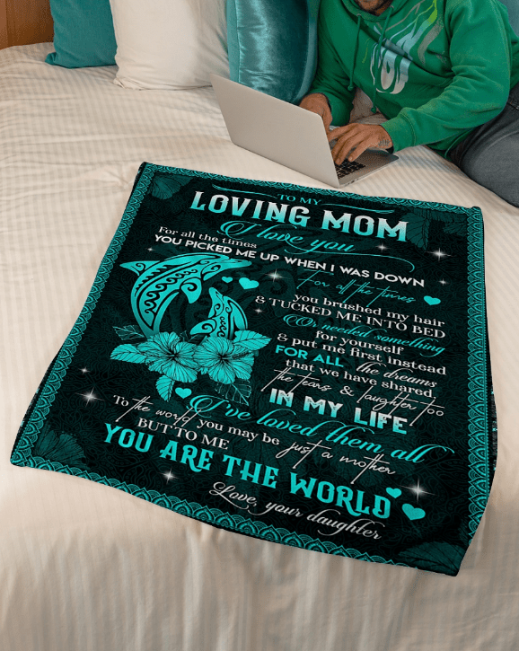 To My Mom Dolphin Loving Mother Blanket To My Mom Dolphin Loving Mother Blanket