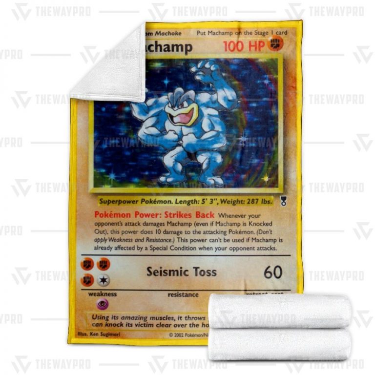 Shadowless-Holographic-Machamp-Pokemon-Blanket-1