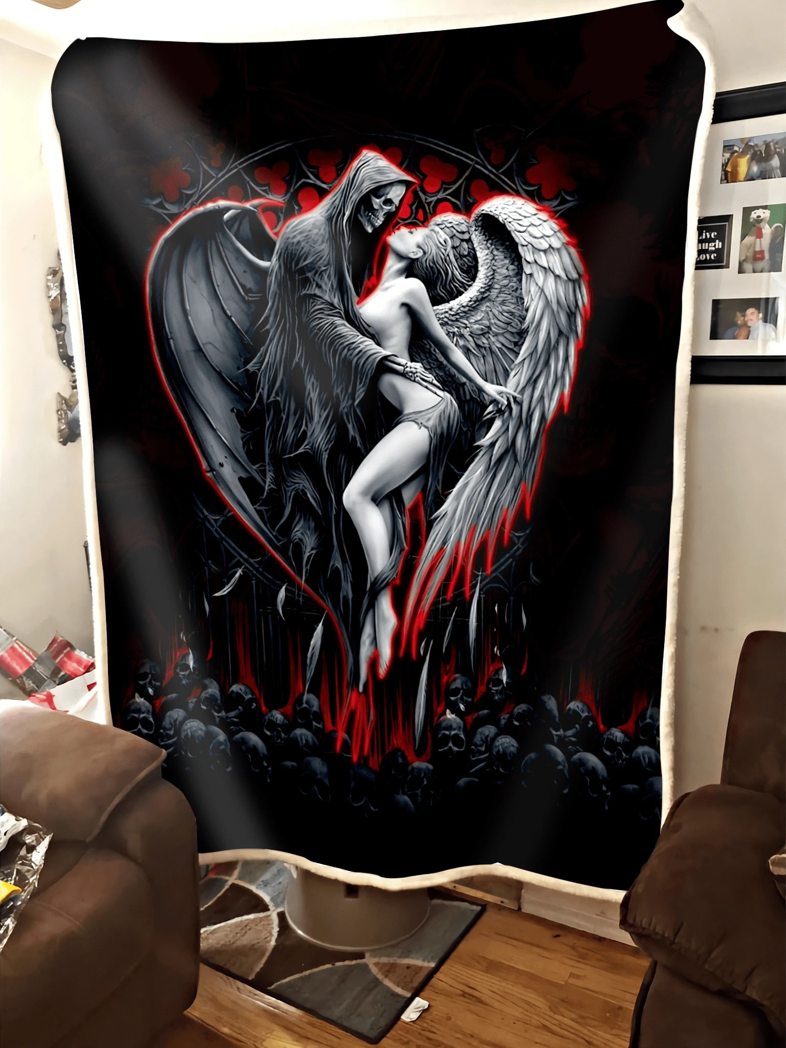 Skull-Evil-And-Angel-Blanket-3