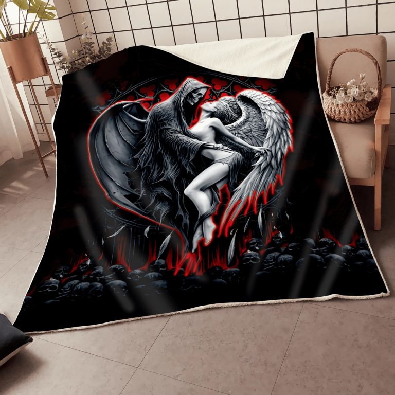 Skull-Evil-And-Angel-Blanket-4