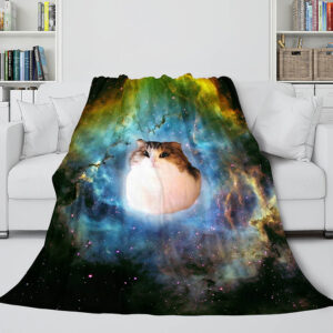 Space Cat Astronaut Cat In Space Blanket 721