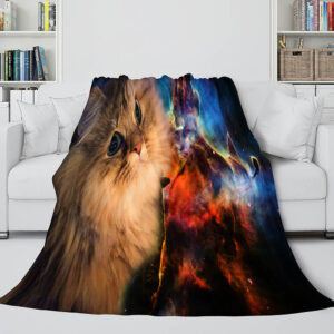 Space Cat Astronaut Cat In Space Blanket 529