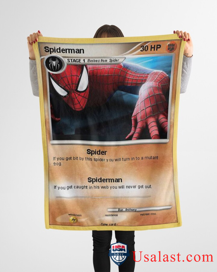 Spider-Man-Stage-1-Pokemon-Card-Fleece-Blanket-2