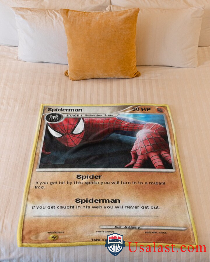 Spider-Man-Stage-1-Pokemon-Card-Fleece-Blanket-3