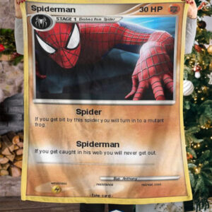 Spider Man Stage 1 Pokemon Card Fleece Blanket